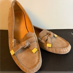 Coach Frida Tan Suede Driving Loafers